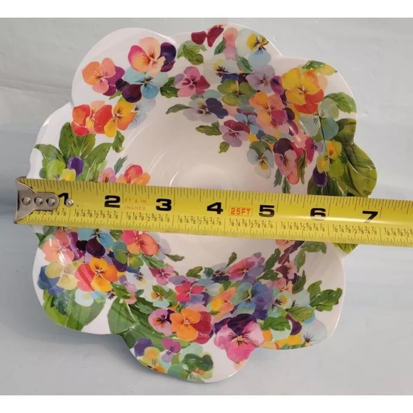 4pc Rachel Zoe Nesting Bowls Melamine Flower Bloom Multicolor Serving Spring Set - Picture 9 of 12